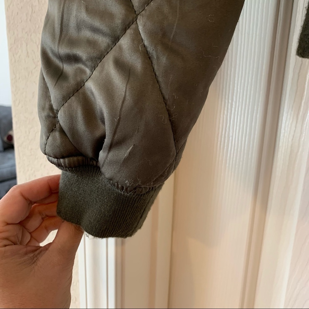 S C & C California Olive Green Bomber Jacket - Picture 3 of 8